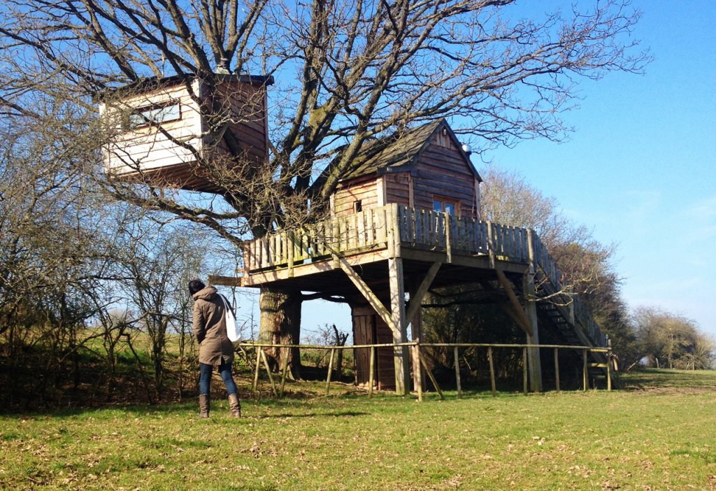 slapen in boomhutten in de ardennen