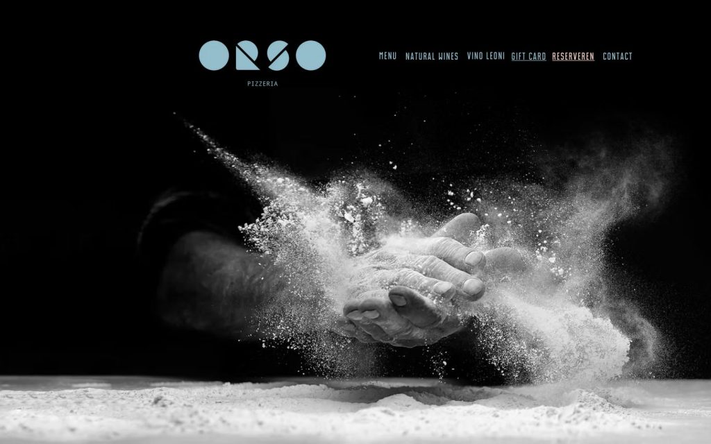 Website van Orso Pizzeria in de Grote Beerstraat, Antwerpen