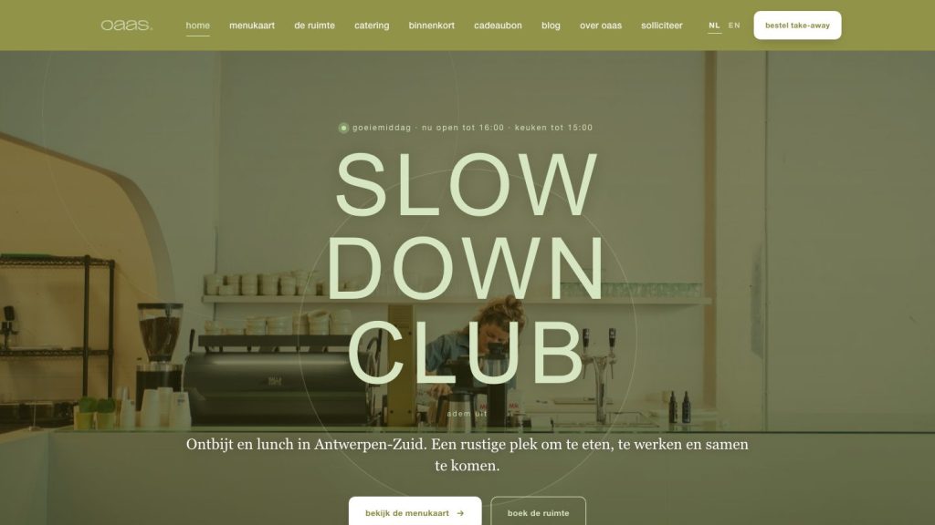 Oaas slow down club koffie in Antwerpen Zuid